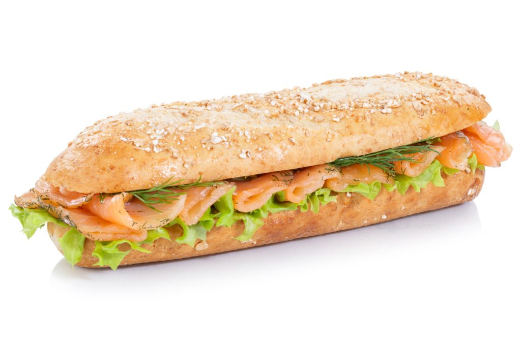 Panini formaggio, salmone e vodka