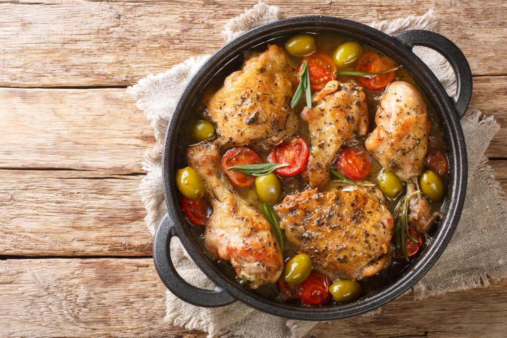Cosce di pollo in padella