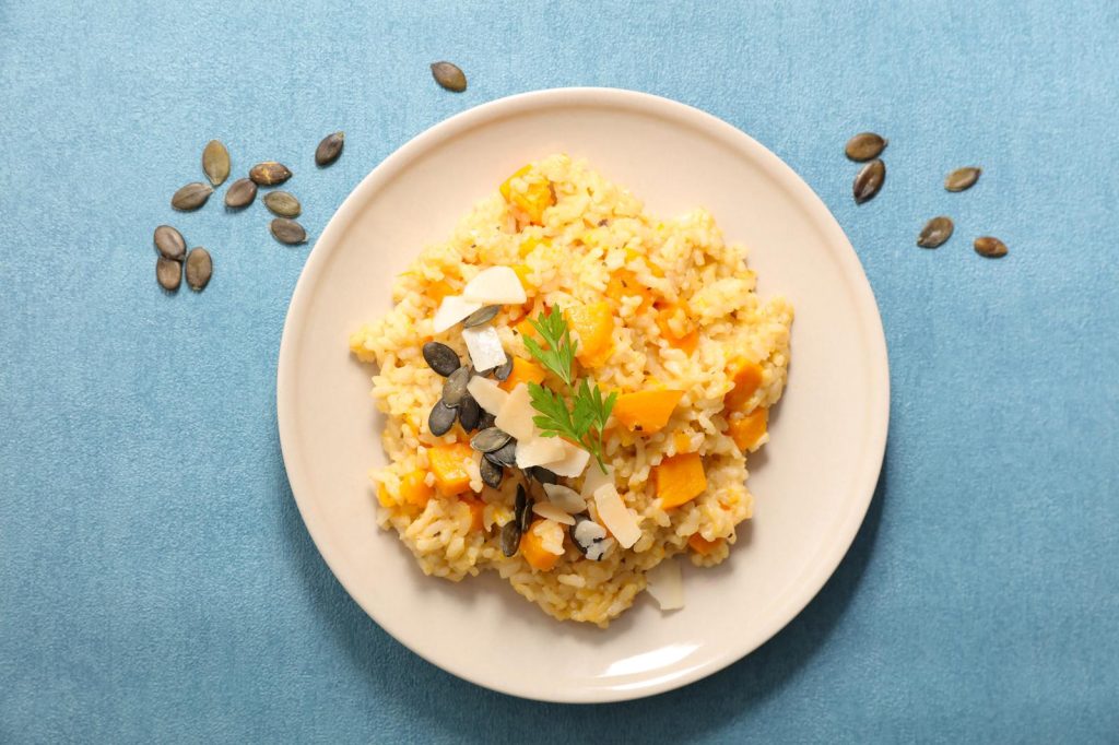 Risotto zucca e speck