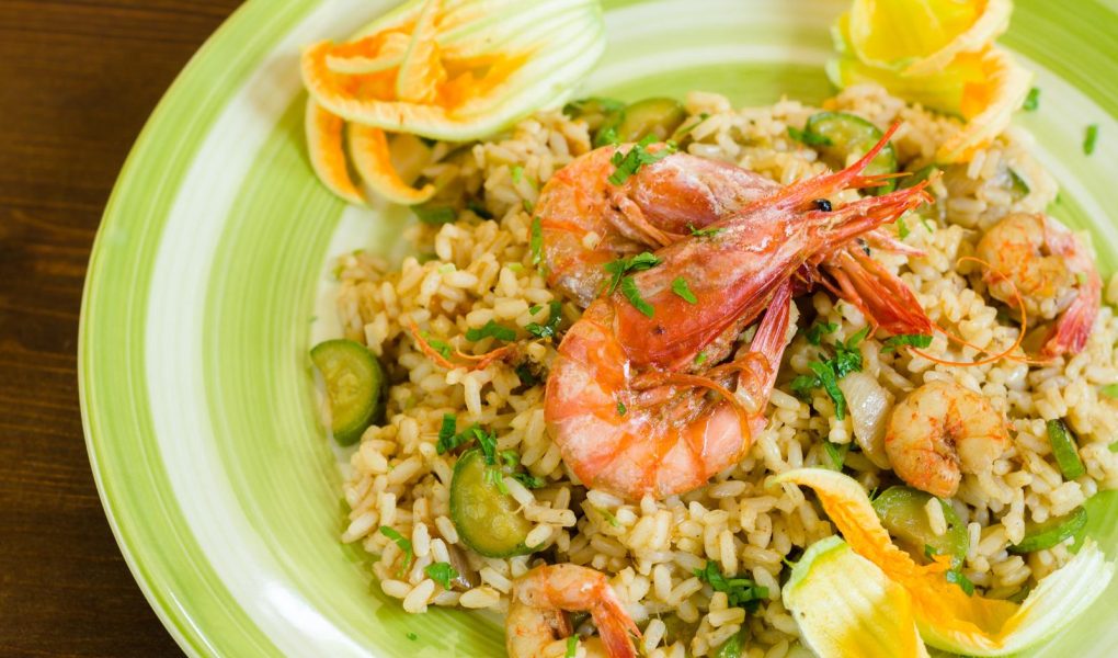 Risotto zucchine e gamberetti