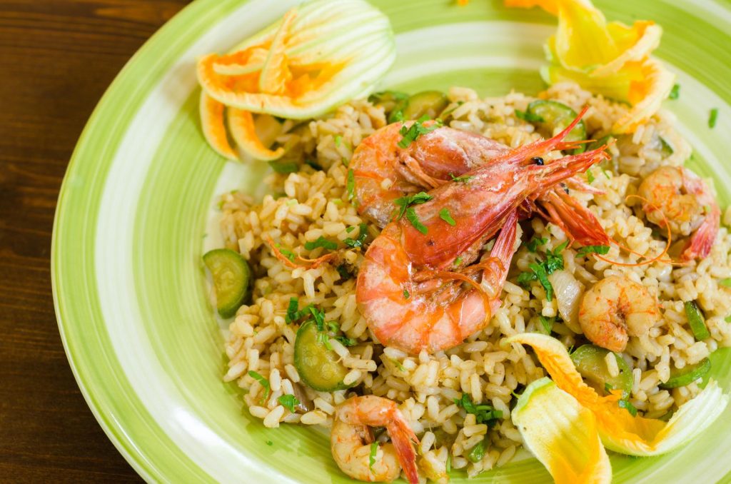 Risotto zucchine e gamberetti