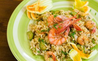 Risotto zucchine e gamberetti