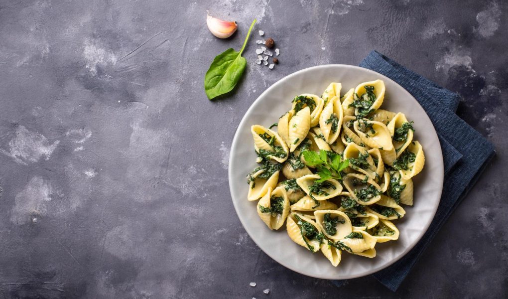 Pasta con spinaci