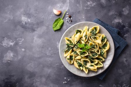 Pasta con spinaci