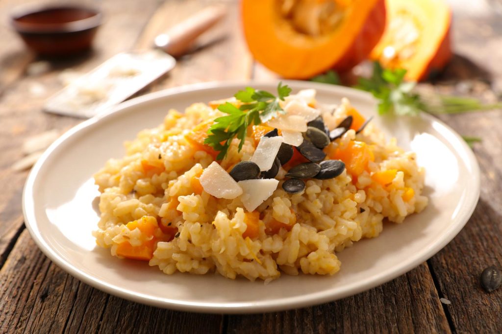 Risotto zucca e pancetta